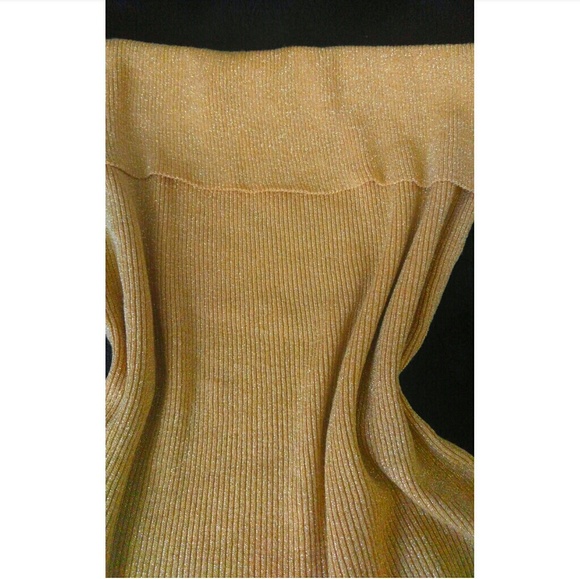 Ashley Stewart Metallic Gold Strapless Top - Picture 2 of 5